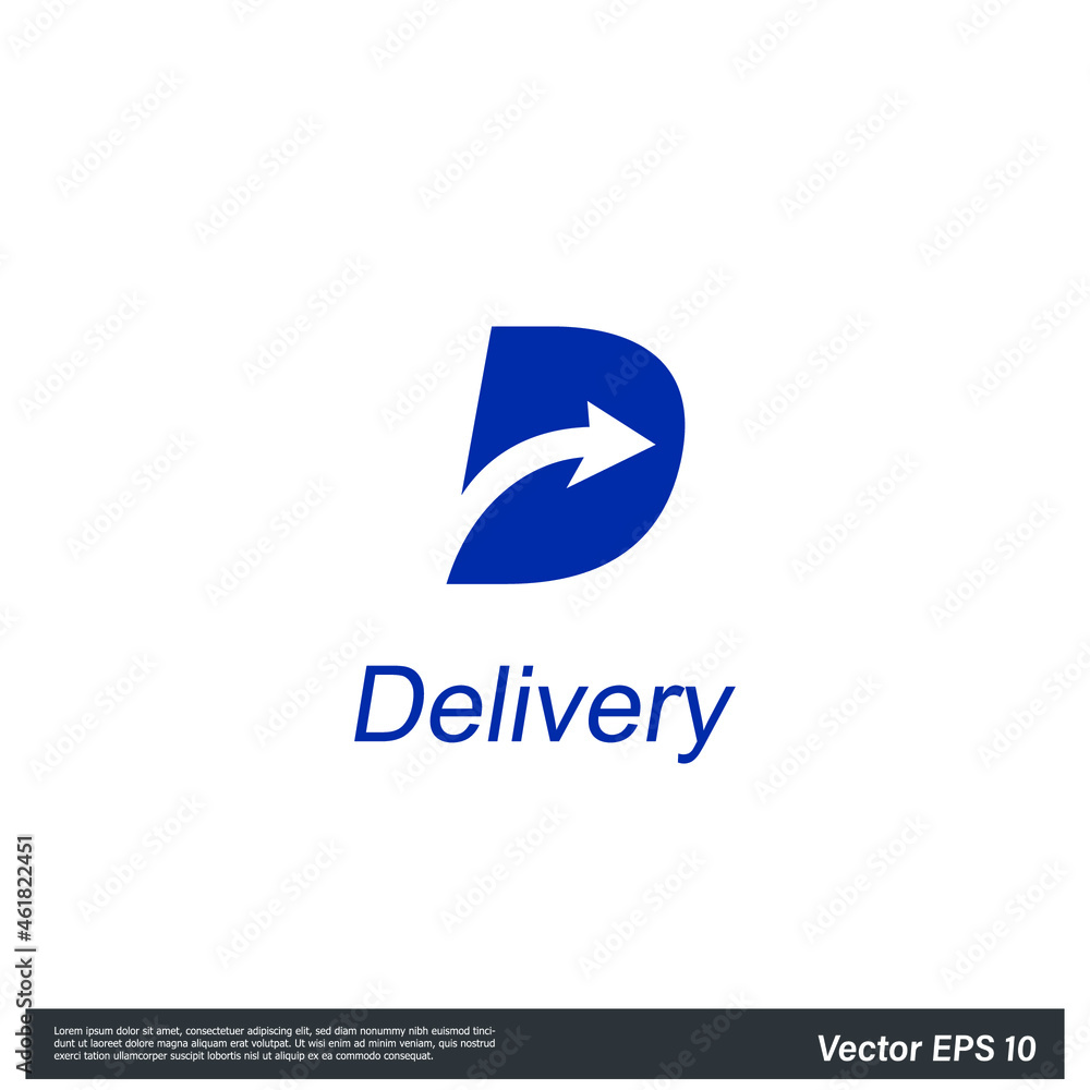 d letter logo delivered symbol illustration d letter logo delivered symbol illustration