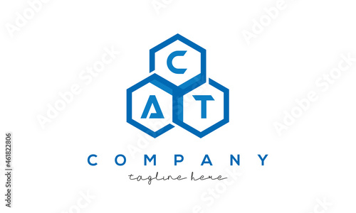 CAT three letters creative polygon hexagon logo