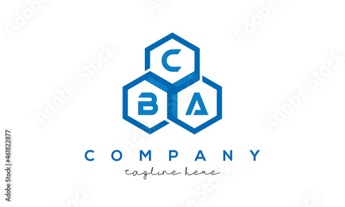 CBA three letters creative polygon hexagon logo