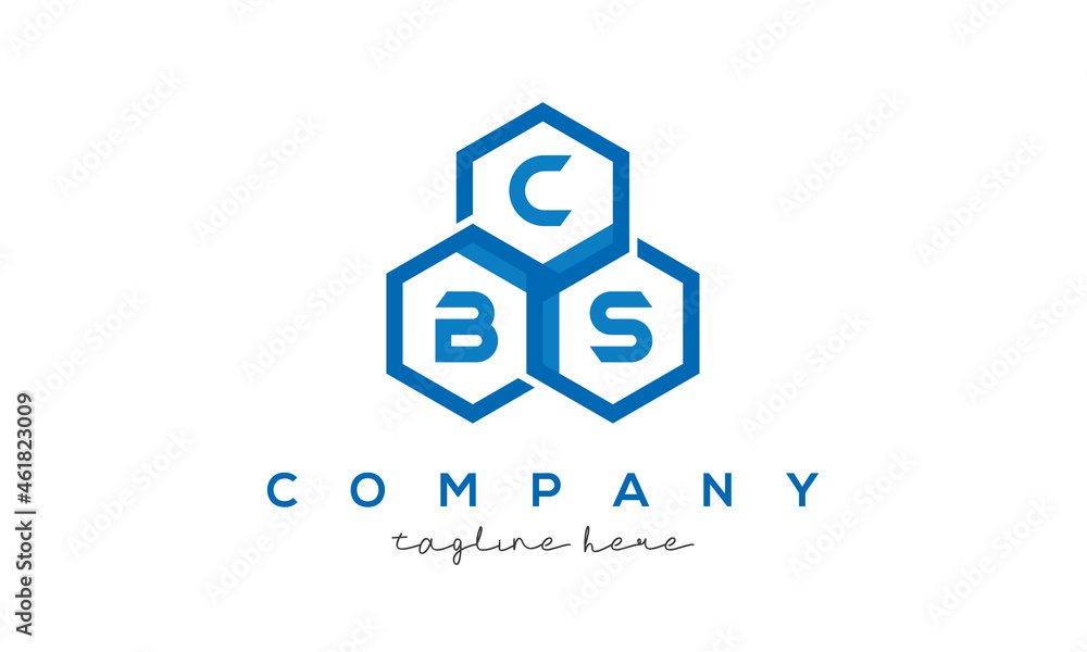 CBS three letters creative polygon hexagon logo CBS three letters creative polygon hexagon logo
