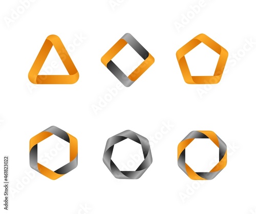 polygon shape design collection vector