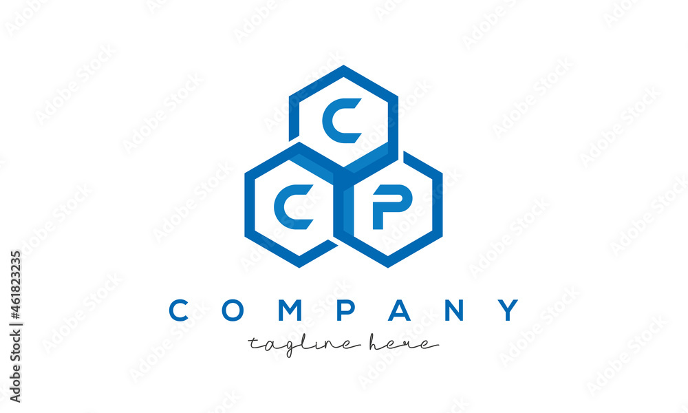 Fototapeta premium CCP three letters creative polygon hexagon logo