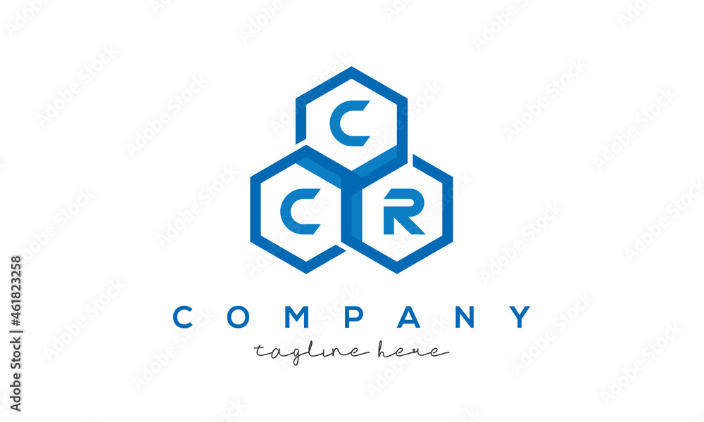 CCR three letters creative polygon hexagon logo CCR three letters creative polygon hexagon logo