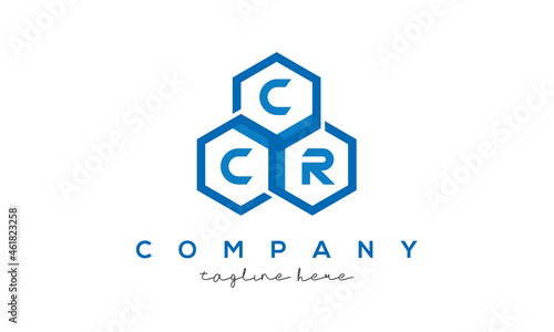 CCR three letters creative polygon hexagon logo