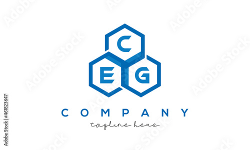 CEG three letters creative polygon hexagon logo