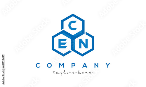 CEN three letters creative polygon hexagon logo