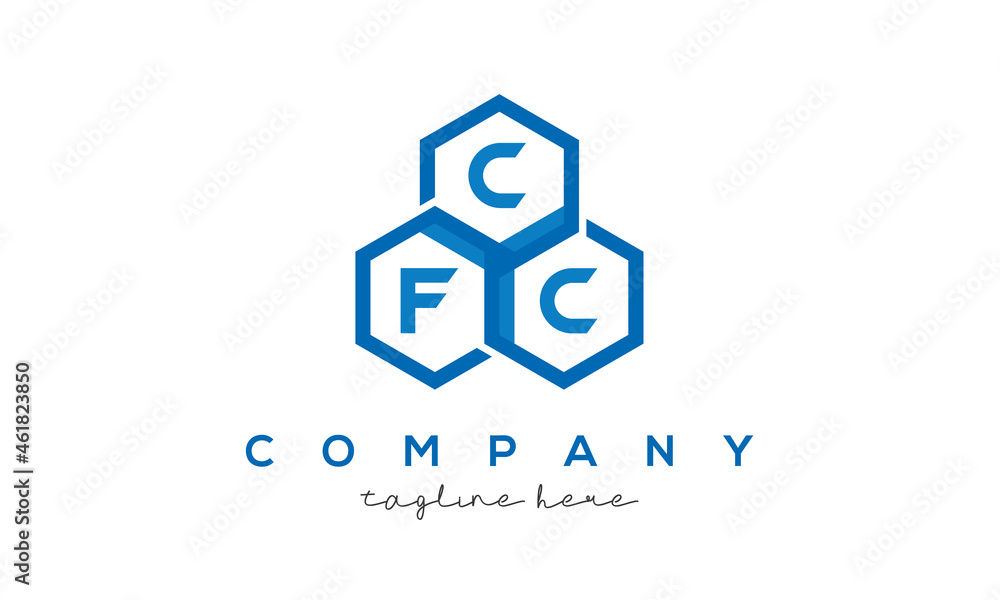 CFC three letters creative polygon hexagon logo CFC three letters creative polygon hexagon logo