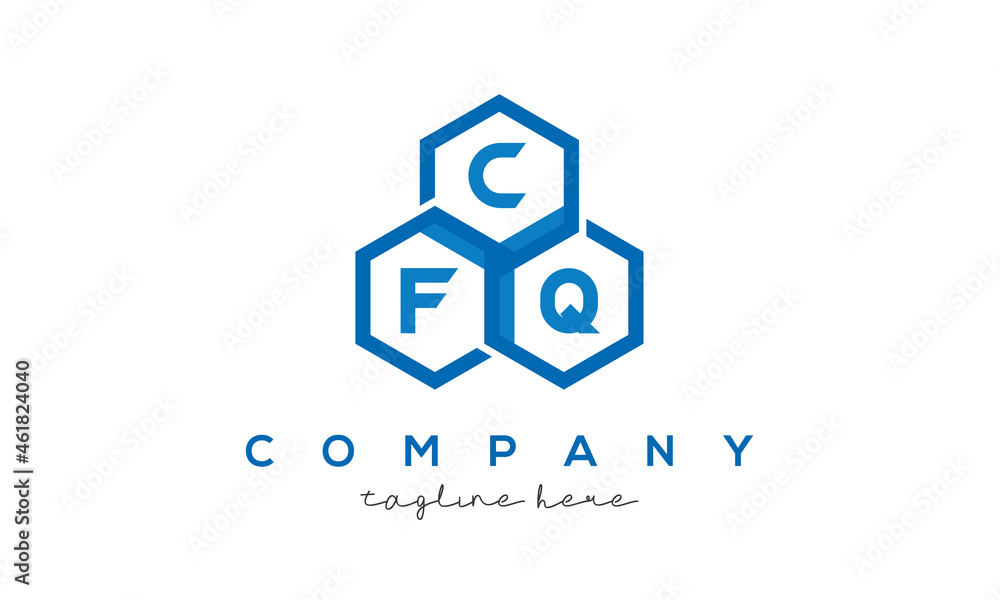 CFQ three letters creative polygon hexagon logo CFQ three letters creative polygon hexagon logo