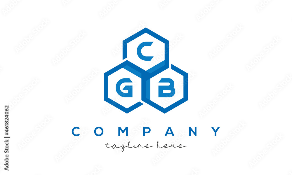 CGB three letters creative polygon hexagon logo CGB three letters creative polygon hexagon logo