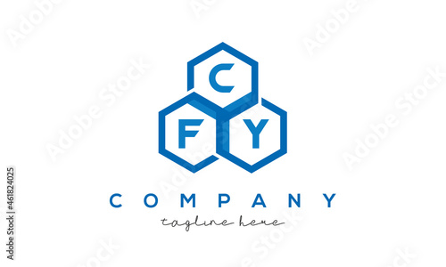 CFY three letters creative polygon hexagon logo