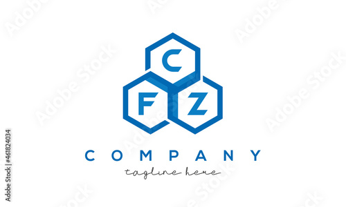 CFZ three letters creative polygon hexagon logo