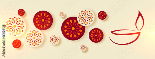 traditional happy diwali banner decorative design
