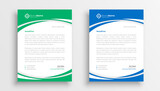 stylish business company letterhead in green and blue color