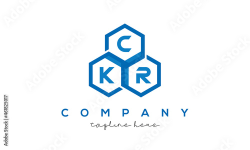 CKR three letters creative polygon hexagon logo