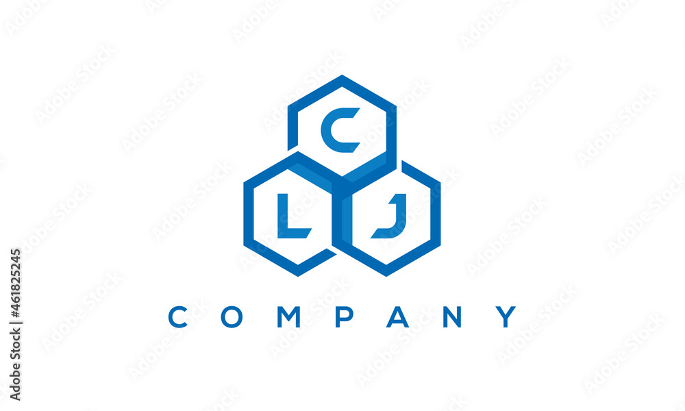 CLJ three letters creative polygon hexagon logo CLJ three letters creative polygon hexagon logo