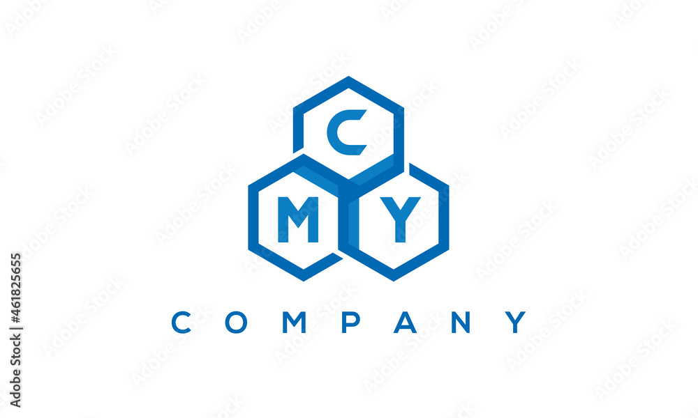 CMY three letters creative polygon hexagon logo CMY three letters creative polygon hexagon logo