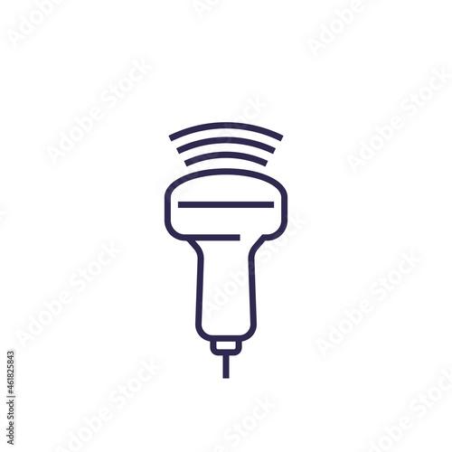 ultrasound vector icon on white, line