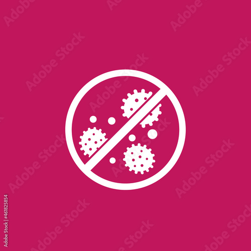 antibacterial, no bacteria vector icon or sign