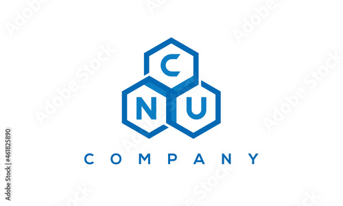 CNU three letters creative polygon hexagon logo photo