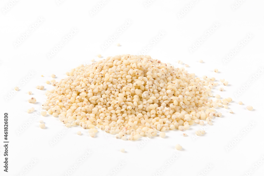 grain sorghum seed rice isolated on white background. grain sorghum seed rice isolated on white background.