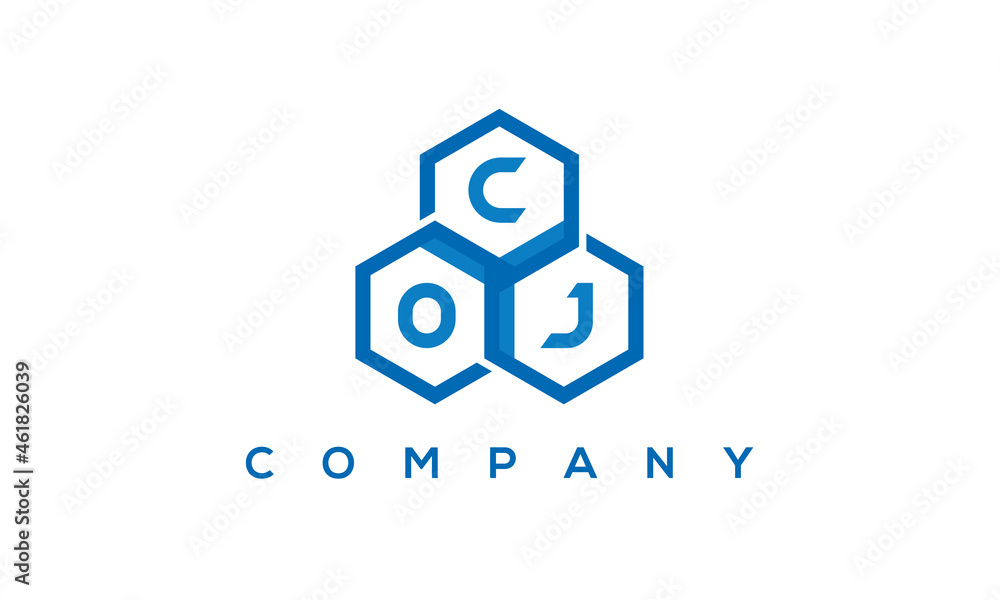 COJ three letters creative polygon hexagon logo