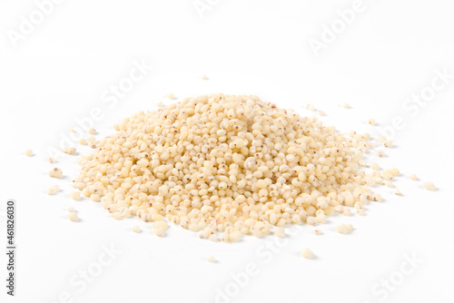 grain sorghum seed rice isolated on white background. 