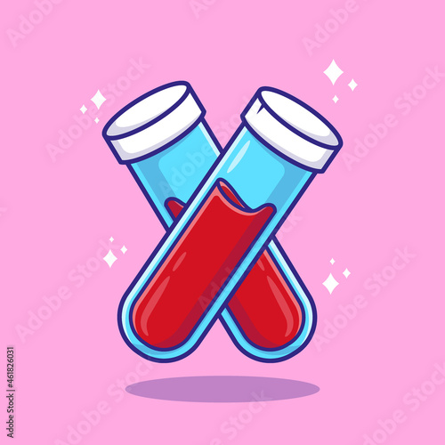 Vacutainer Tube Blood cartoon vector illustration. Laboratory concept isolated vector.