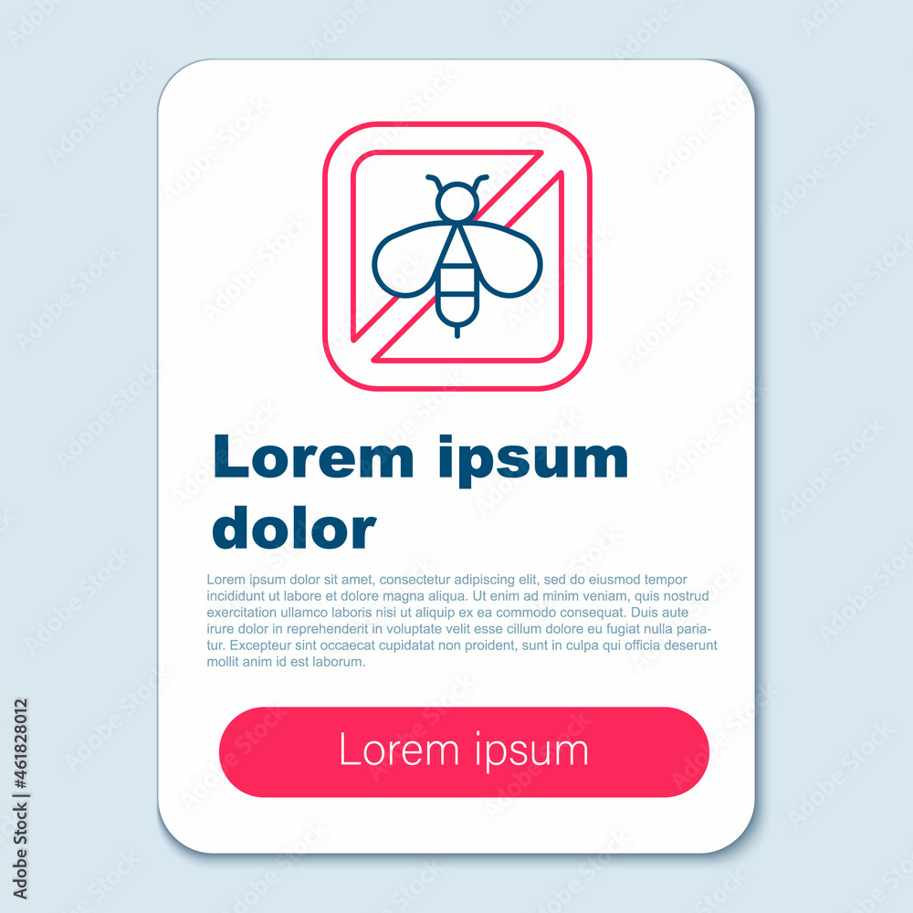 Line Stop bee icon isolated on grey background. Sweet natural food. Honeybee or apis with wings symbol. Flying insect. Colorful outline concept. Vector Line Stop bee icon isolated on grey background. Sweet natural food. Honeybee or apis with wings symbol. Flying insect. Colorful outline concept. Vector