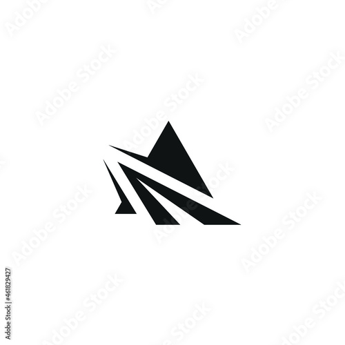 Initials Letter A, Triangle Design Road Logo and Abstract Arrow	