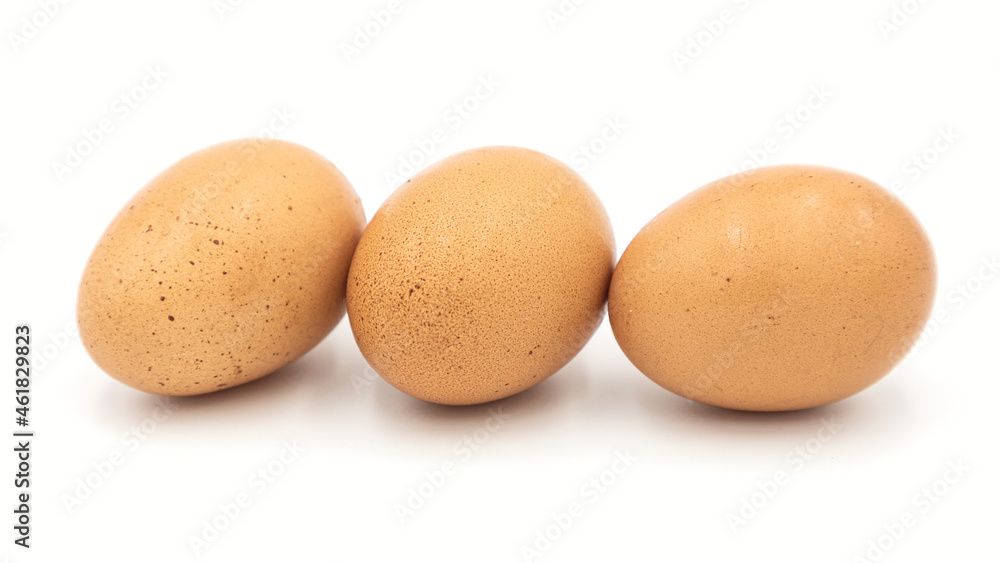 Close up of chicken egg isolated on white background Close up of chicken egg isolated on white background