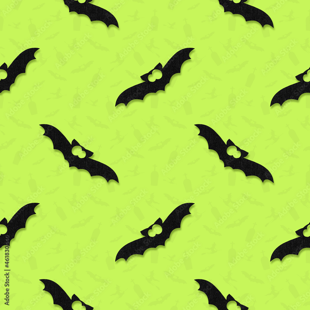 Bat on a bright background, seamless pattern design for halloween. Bat on a bright background, seamless pattern design for halloween.