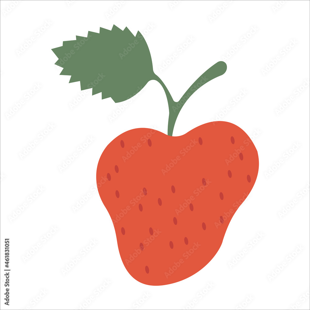 Fototapeta premium Vector image of a strawberry isolated on a white background.