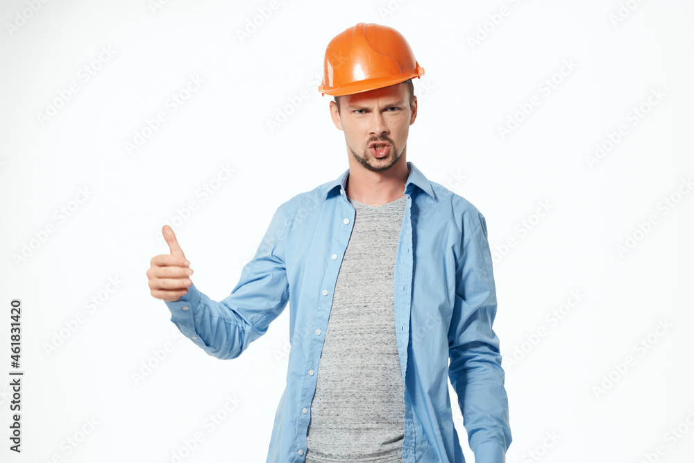 man in construction uniform Professional Job Working profession