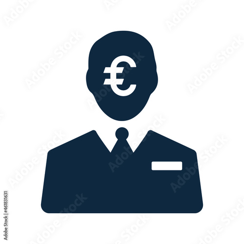 Businessman, euro banker icon. Simple editable vector illustration.