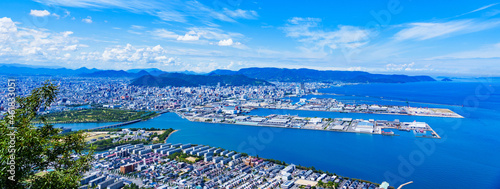 Photos Landscape of Takamatsu city in Kagawa prefecture Japan