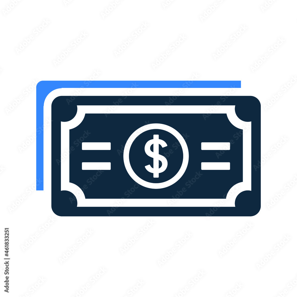 Dollar banknote, money icon. Simple editable vector illustration. Dollar banknote, money icon. Simple editable vector illustration.