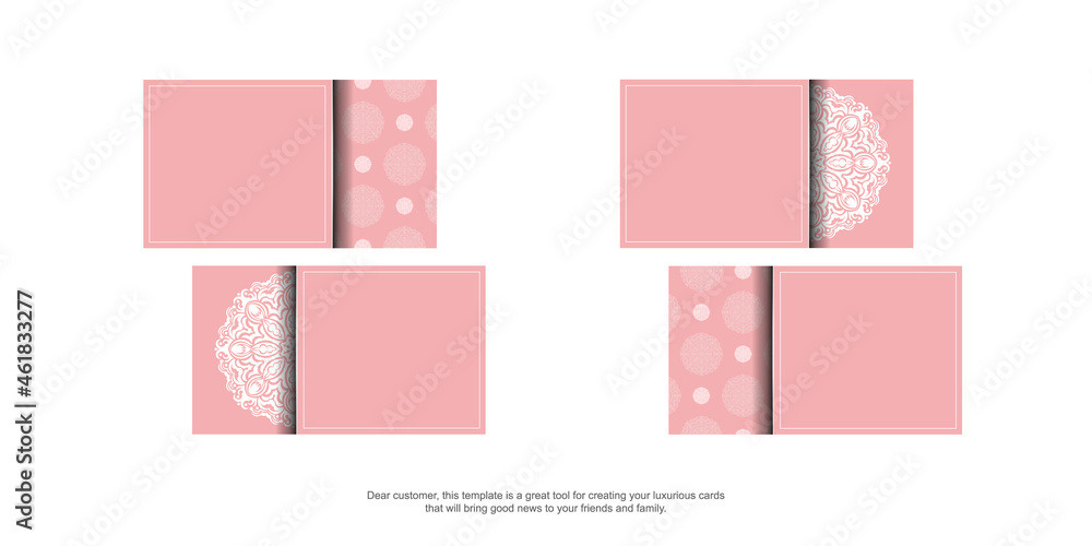 Business card in pink with greek white pattern for your business. Business card in pink with greek white pattern for your business.