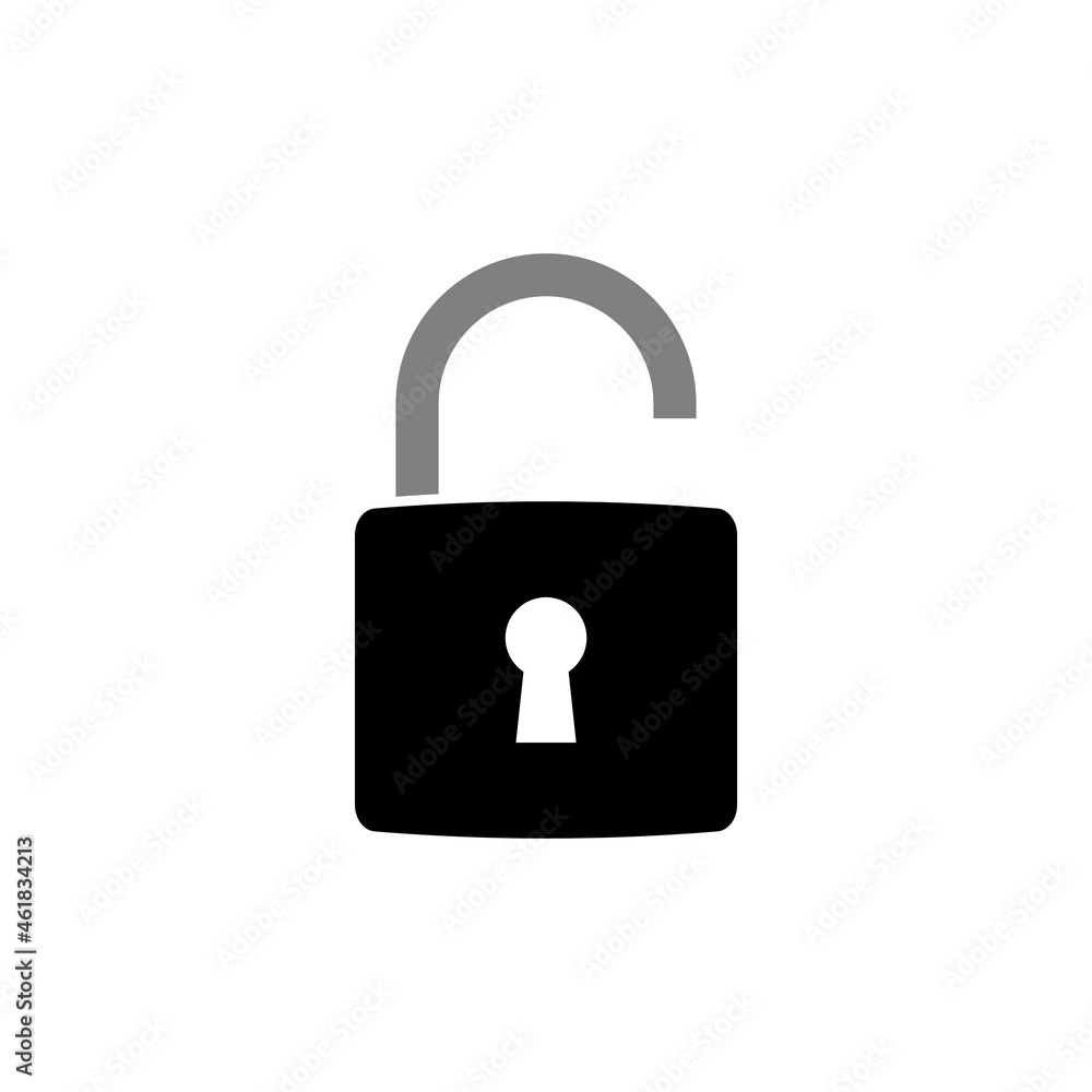 Unlocked padlock icon design template illustration vector Unlocked padlock icon design template illustration vector