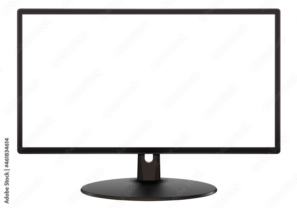 Monitor TV 3D icon with empty screen isolated on white, realistic technology vector illustration. Monitor TV 3D icon with empty screen isolated on white, realistic technology vector illustration.