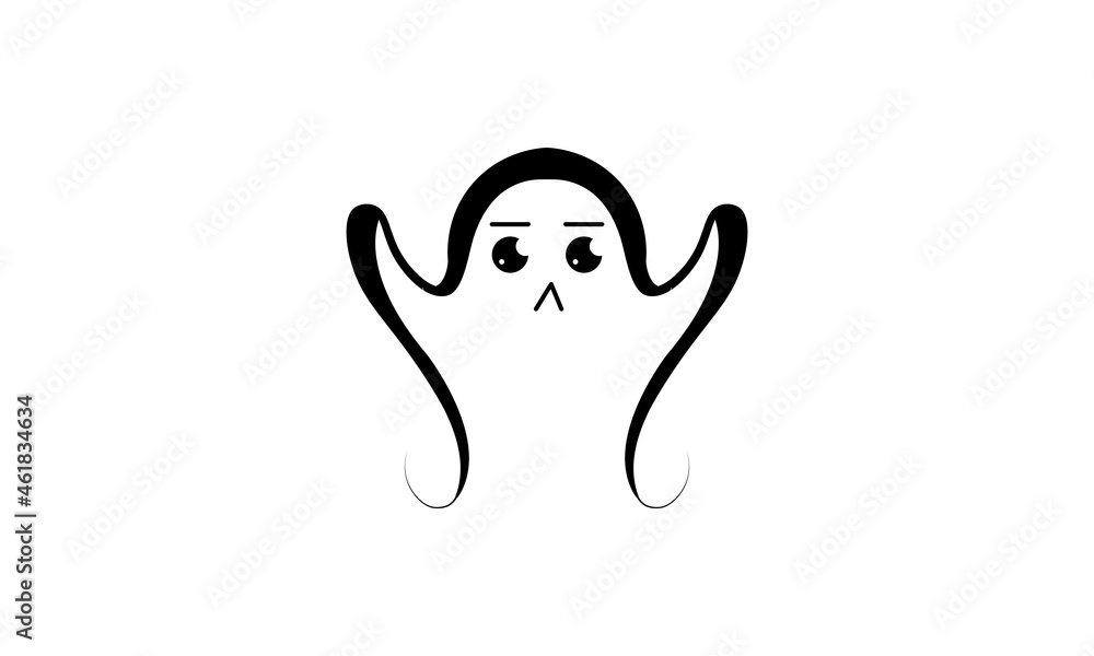Vector Halloween Ghost Cartoon Ilusstration Vector Halloween Ghost Cartoon Ilusstration