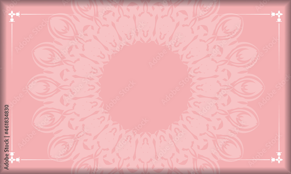 Pink banner template with Indian white ornaments and place under your text Pink banner template with Indian white ornaments and place under your text