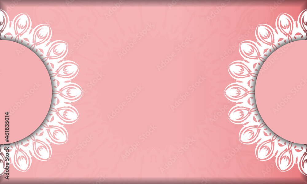 Pink color banner template with indian white pattern for design under your text Pink color banner template with indian white pattern for design under your text