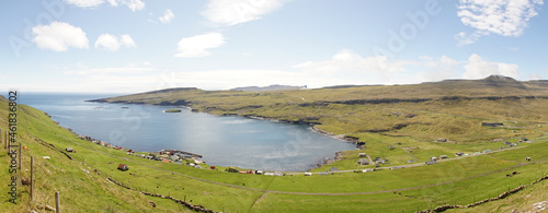Hvannavatn lake on Suðuroy Island in the Faroe Islands of Denmark.