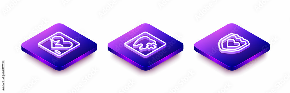Set Isometric line Heart rate, Dental clinic location and Immune system icon. Vector Set Isometric line Heart rate, Dental clinic location and Immune system icon. Vector