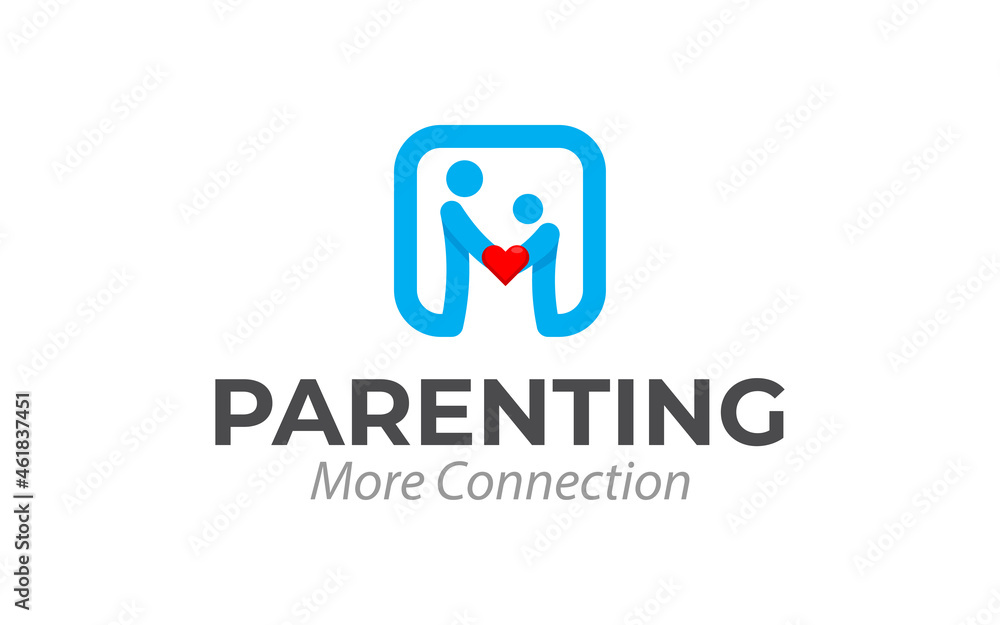 Illustration vector graphic of Healthy parenting Connecting logo design template