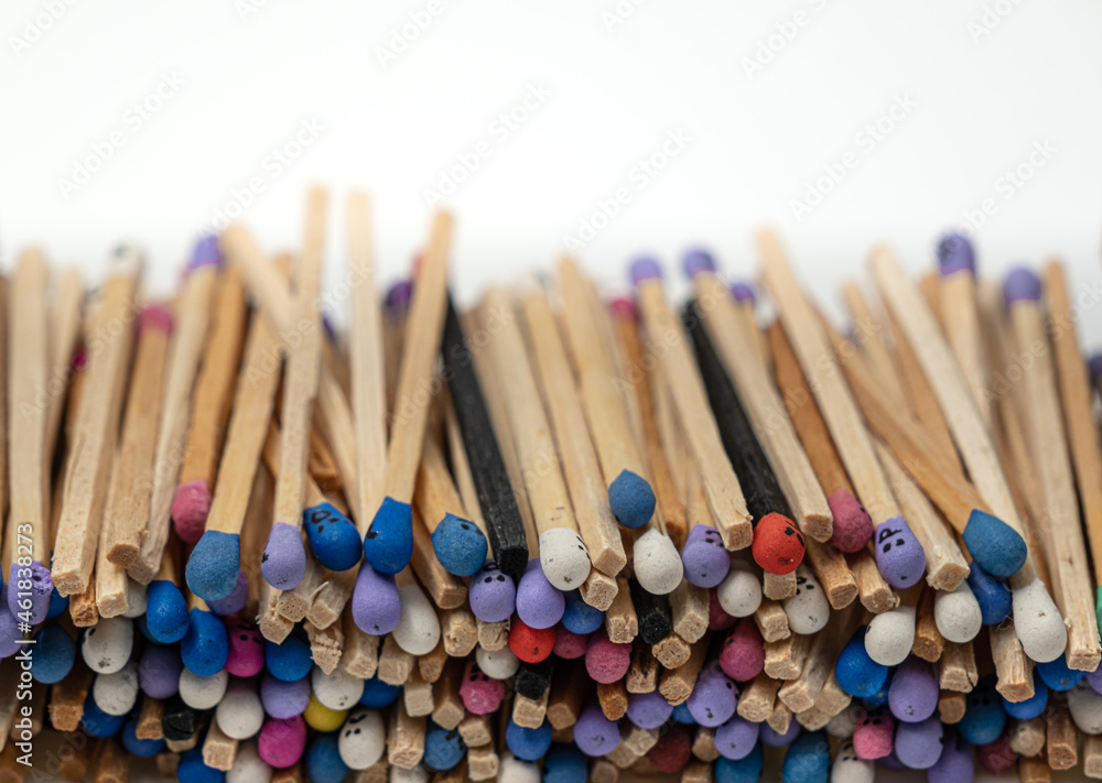 Pile of multicolored match sticks Pile of multicolored match sticks