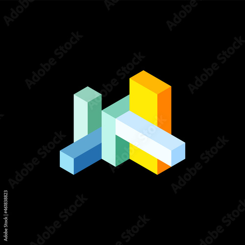 Abstract background. 3d cubes, cubic elements and blocks. Techno or business concept for wallpaper, banner, background, landing page