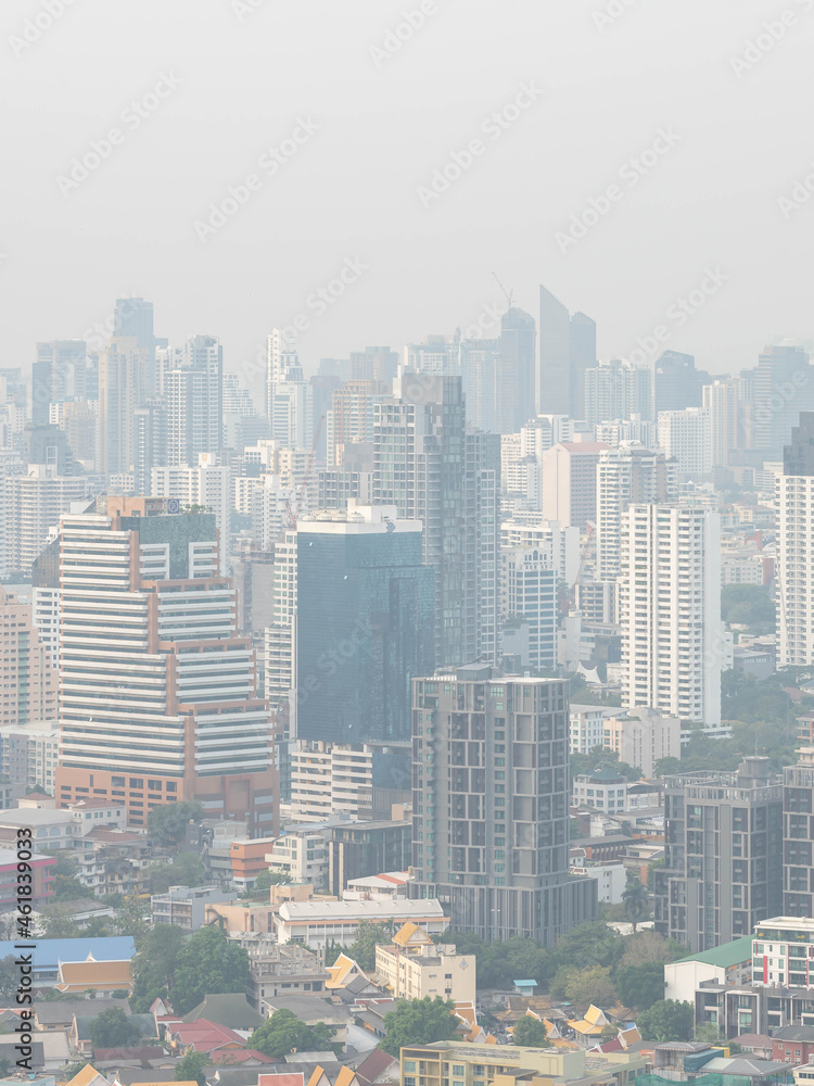 Bangkok City Thailand air pollution remains at hazardous levels PM2.5  pollutants at Bangkok Thailand 2019 - dust and smoke high level PM 2.5