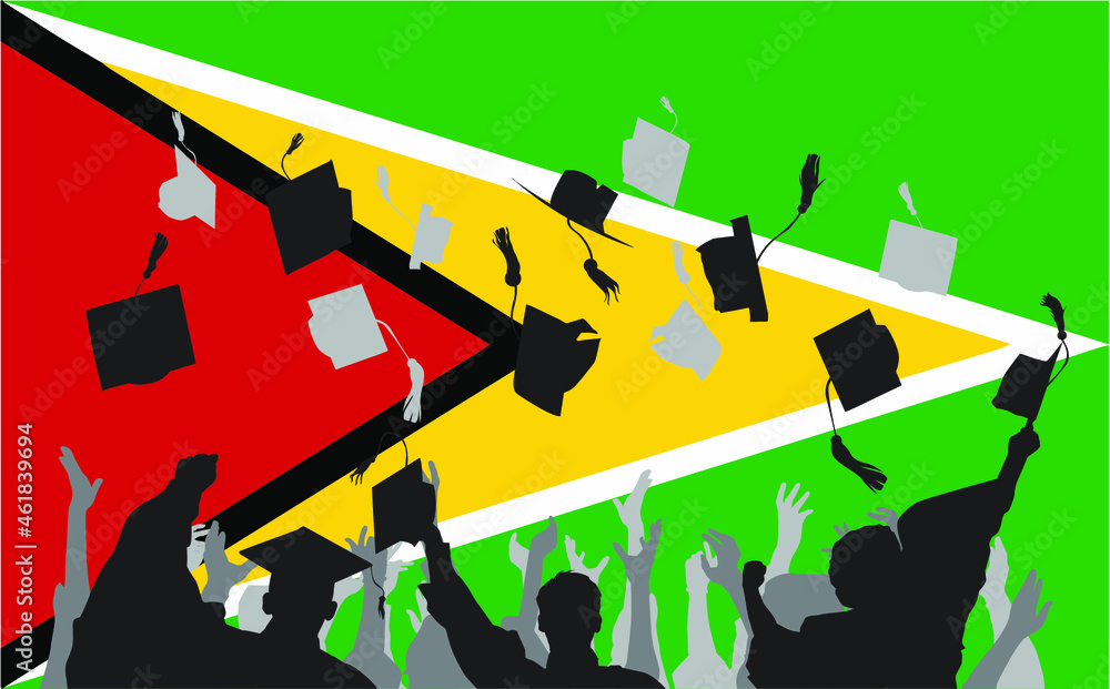Naklejka premium Graduation in guyana universities