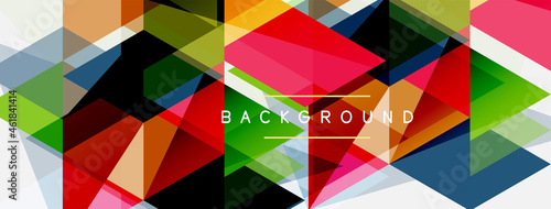 Color triangles composition, geometric abstract background. Techno or business concept, pattern for wallpaper, banner, background, landing page